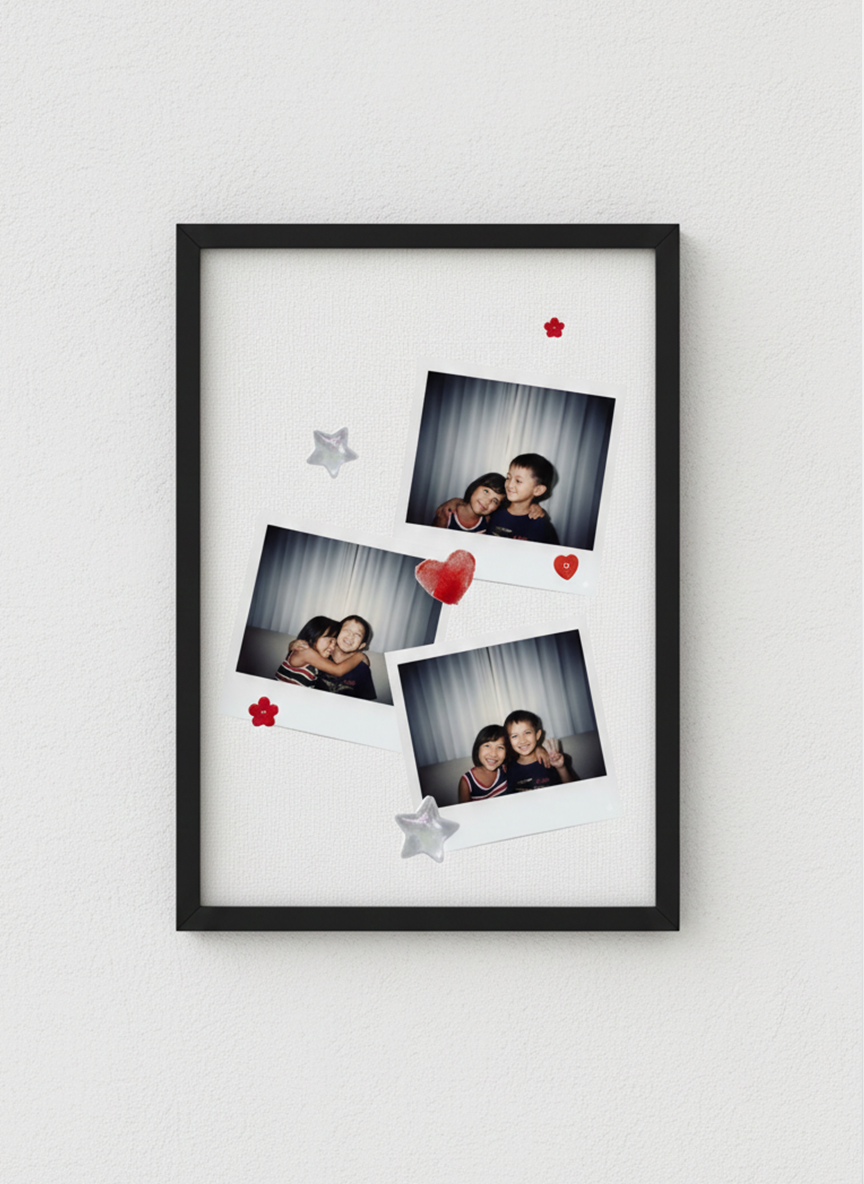 Çocukluk Fotoğrafı Birleştirme 3 Fotoğraflı kolaj