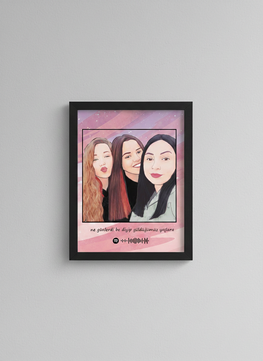 Kişiye Özel Spotify Kodlu Dijital Çizim Tablo