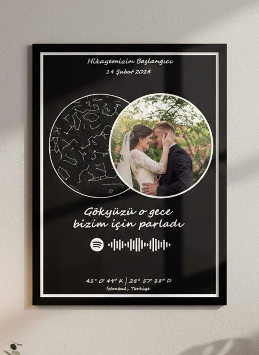 Kişiye Özel Gökyüzü Haritası Sevgiliye Özel
